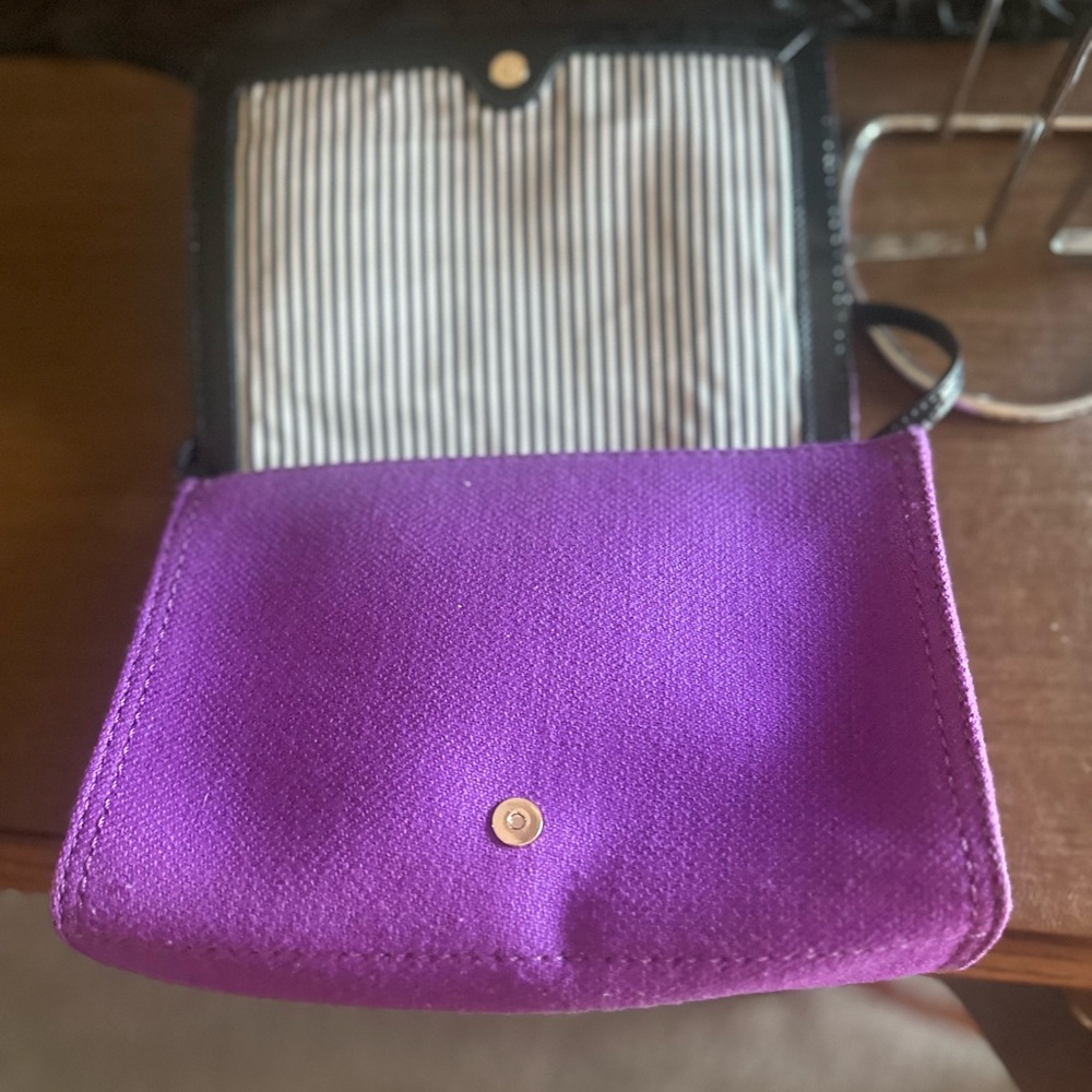 Kate Spade Purple Tweed & Black Patent Leather Toggle Accent Crossbody Rare EUC - Picture 12 of 12